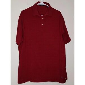 CREMIEUX CLASSICS‎ Mens Red Black Striped Golf Polo Shirt XL Short Sleeve Collar
